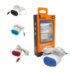 Kit 10 Carregadores inteligente com 2 portas USB V8 3.1A
