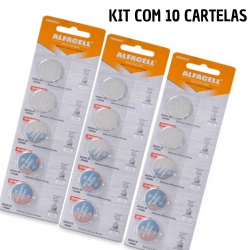 Kit 10 cartelas de bateria 3v cr2032 (blister c/5)