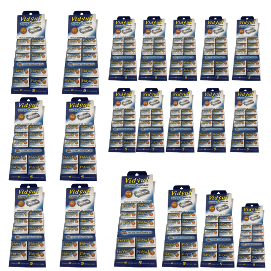 kit 10 cartelas de Lâmina De Barbear Vidyut Super Chromium Blades Cartela C/100 Unid