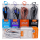 Kit 10 cabos 2M carregador reforçado carga rápido para iphone inova tubo