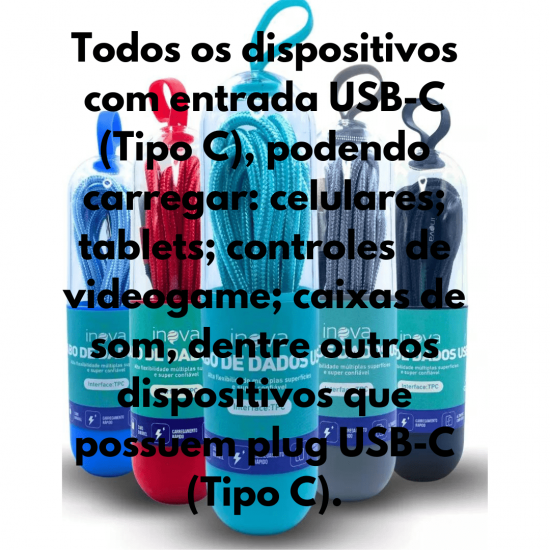 KIT 10 Cabos Carregador Reforçado carga Rápido para Tipo C inova Tubo