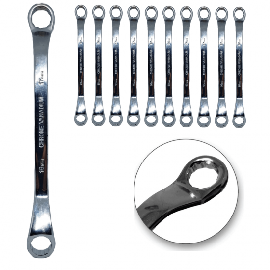 Kit 10 CHAVES ESTRELA ESTRIADA PROFISSIONAL 16 e 17mm