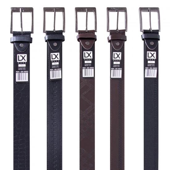 kit 10 Cintos Fivela Social Couro Sintético Casual Resistente