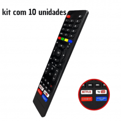 kit 10 Controle Remoto Tv Philco tecla netfllix Prime Video globoplay
