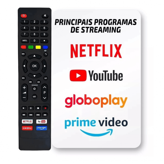 kit 10 Controle Remoto Tv Philco tecla netfllix Prime Video globoplay