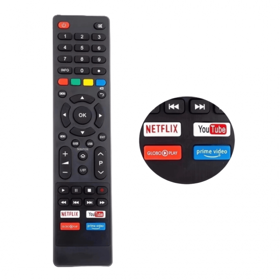 kit 10 Controle Remoto Tv Philco tecla netfllix Prime Video globoplay