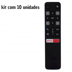kit 10 Controle TCL Smart 4k Android Netflix e Globoplay