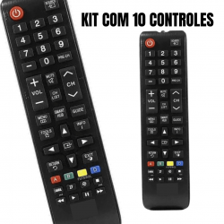 KIT 10 Controles Compatível Com Samsung Smart Tv Hub-7036/7028 Un48j5200ag / Un43j5200ag / Un32j4300ag