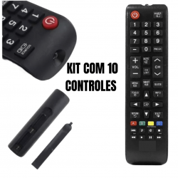 KIT 10 Controles Compatível Com Samsung Smart Tv Hub-7036/7028 Un48j5200ag / Un43j5200ag / Un32j4300ag