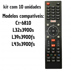 kit 10 Controles Remoto Tv Led Semp Ct-6810 / L32s3900s / L39s3900fs