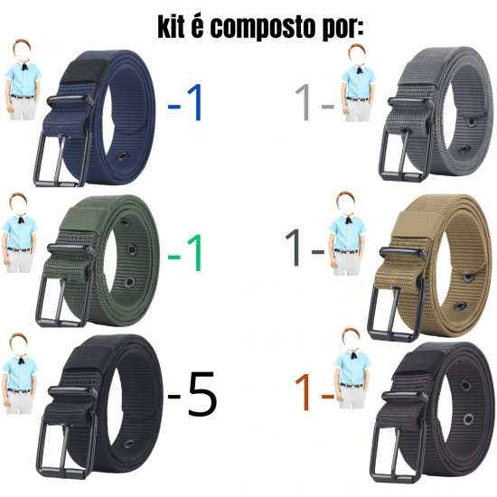 10 Cintos de lona infantil simples de nylon calças de cowboy