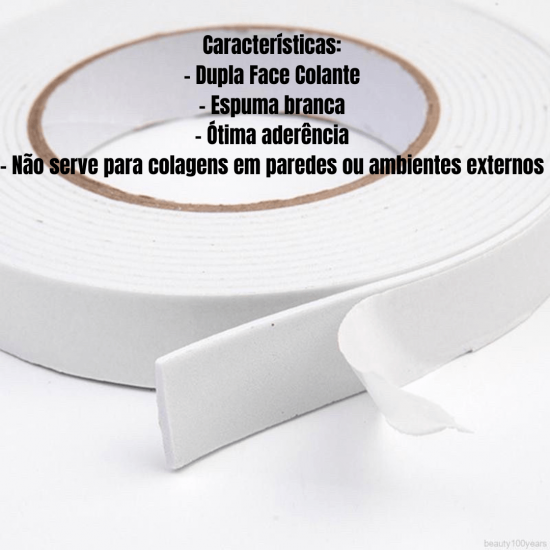 kIT 10 FITAS ADESIVA DUPLA FACE DE ESPUMA, EM ROLO 2,7 X 17MM