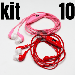 Kit 10 Fones inova com microfone de saquinho