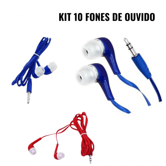Kit 10 fones inova sem microfone de saquinho