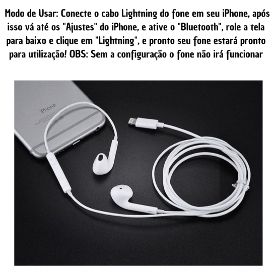 kit 10 Fones para celular 7 8 X Xr Xs 11 12 Bluetooth Alta Qualidade ios