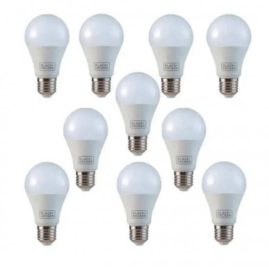 kit 10 Lâmpadas Led 9w Bulbo Bivolt Soquete E27 Branco Frio