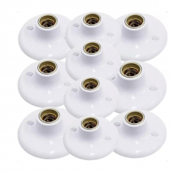 Kit 10 Luminárias Plafonier Plafon Redondo Lâmpada Teto E27 Soquete Bocal Bivolt