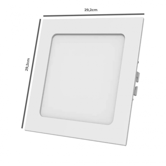 Kit 10 painel led plafon luminaria 24w quadrado Embutir 6500k branco frio black + decker