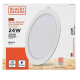 Kit 10 painel led plafon luminaria 24w Redondo Embutir 6500k branco frio black + decker