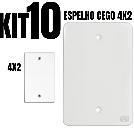 Kit 10 Placa Cega 4x2 Branca