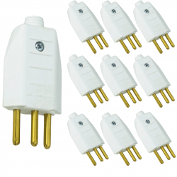 KIT 10 PLUG TOMADA PINO MACHO MACICO NEW 180 2P+T 10A BC 2831-8