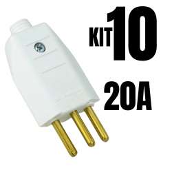 KIT 10 PLUGUE TOMADA PINO MACHO MACICO NEW 180 2P+T 20A BC 2837-0