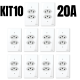 Kit 10 Tomadas Duplas 20 amperes Conjunto 4x2 Tomada Dupla 20A
