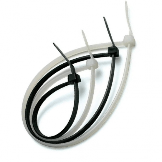 Kit 100 Cintas Plasticas Abracadeira Nylon Preto/Branco - Várias Medidas