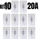 Kit 10un tomada simples 20a completa 4x2 110v-220v
