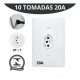 Kit 10un tomada simples 20a completa 4x2 110v-220v