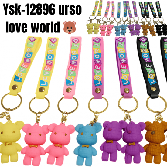 kit 12 Chaveiros 3D Pingente Com Desenhos Fofos Emborrachado