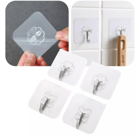 kit 12 Ganchos Adesivo Parede Multi Funcional Autocolante Casa Cozinha Quarto Banheiro Organizado