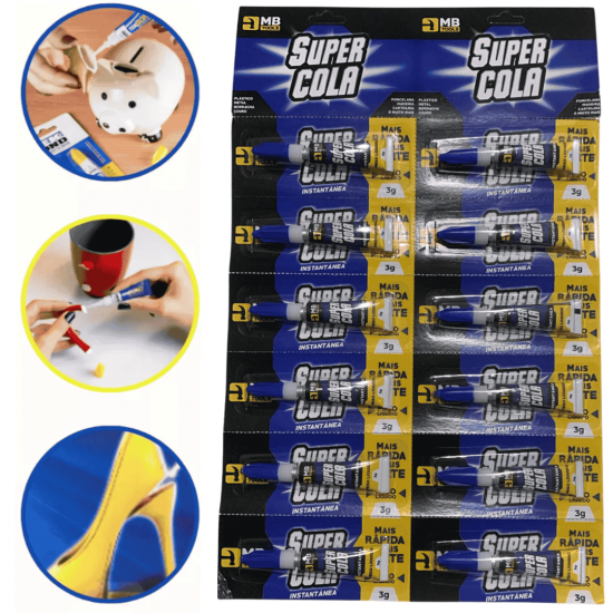 Kit 12 Super Cola Instantânea 3g