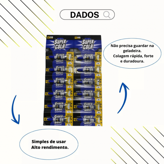 Kit 12 Super Cola Instantânea 3g