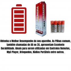 Pilha comum Alfacell AA - Caixa com 60 unidades - R6P/4SG, 1.5 VOLTS