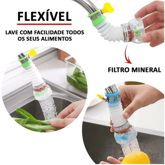 2 Bico Chuveirinho Arejador Para Torneira Cozinha Com Filtro