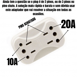 Kit 2 Adaptador Todas Tomadas Padrão Novo Antigo Benjamin