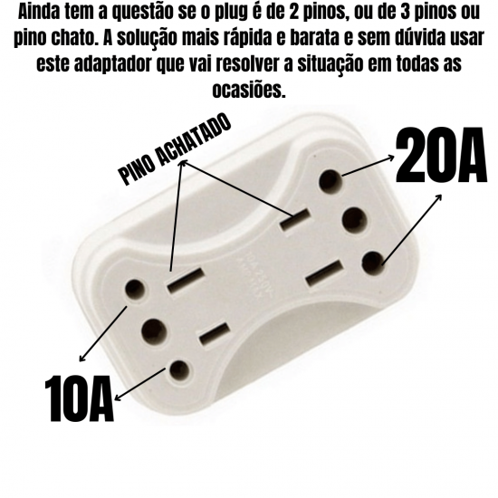 Kit 2 Adaptador Todas Tomadas Padrão Novo Antigo Benjamin