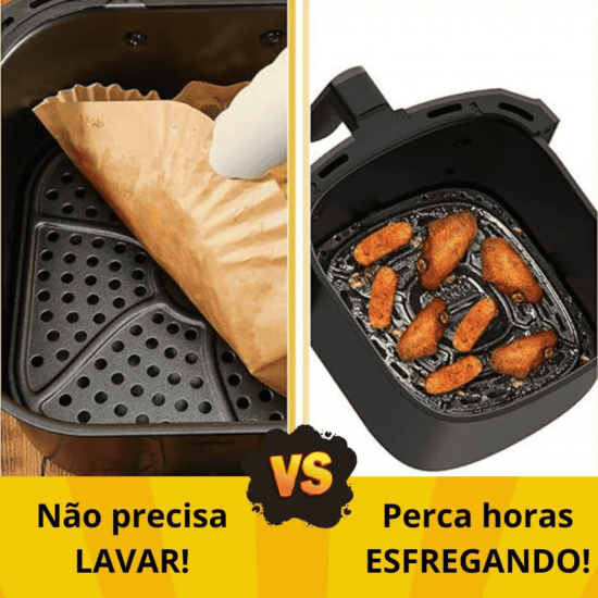 100 Forma com embalagem de plastico duro 20X20CM Quadrada De Airfryer Descartável Antiaderente De Papel