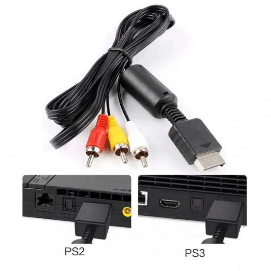 Cabo Componente Áudio E Vídeo Rca Ps2 Ps1 Ps3