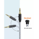 kit 2 Cabos Auxiliar Áudio P2 X P2 Nylon 1 Metro Som Celular Carro Ponta Dourada