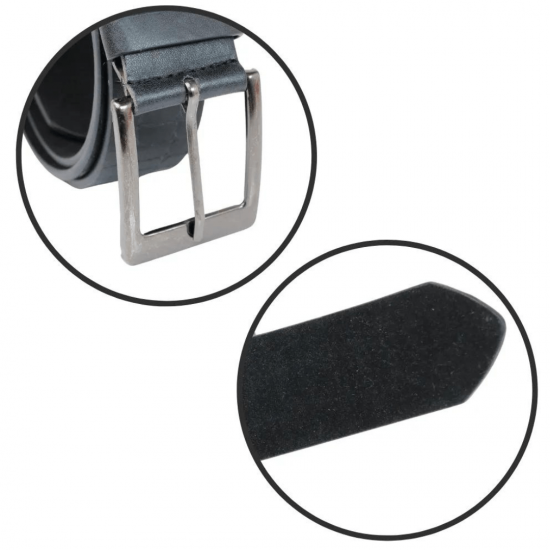 kit 2 Cintos Fivela Social Couro Sintético Casual Resistente