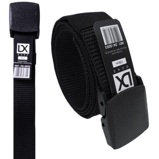 kit 2 Cintos Largo Masculino Nylon Fivela de PVC Plástico