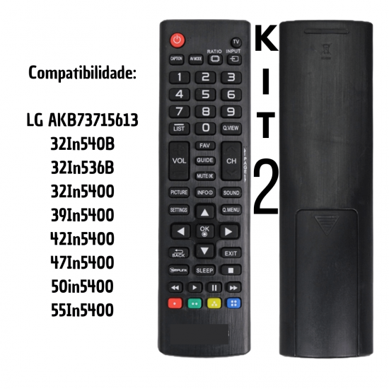 Kit 2 Controle para tv lcd 32ln540b 42ln5400 50ln540