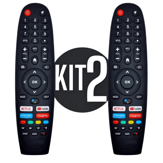 Kit 2 Controle Remoto Compatível Tv Multilaser Tl042 045 046
