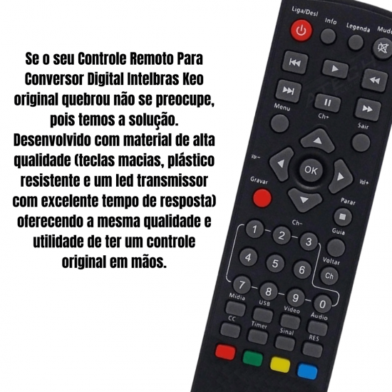Kit 2 Controle Remoto Para Conversor Digital Keo K900 Intelbras