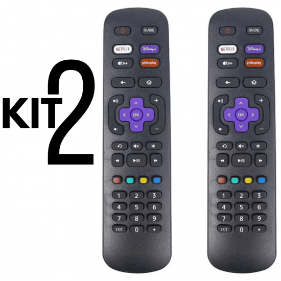 Kit 2 Controle remoto para tv led philco e aoc roku smart ptv55g52r2c /43s5195/78g