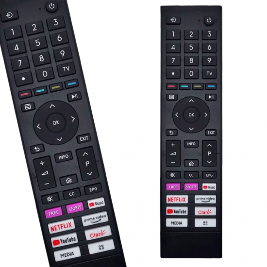 kit 2 Controle remoto para tv led toshiba smart com netflix / prime video / youtube / claro ct95017