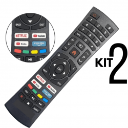 Kit 2 Controle Remoto Para Tv Multilaser Led Smart 4k Tl032 TL039 32, 50 e 55 POLEGADAS