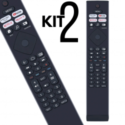 Kit 2 Controle remoto para tv philips smart uhd 4k serie 7900 ambilight 50pug7406/78